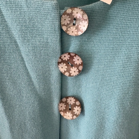 Chalet Turquoise Blouse with Decorative Buttons XL NWT - Picture 3 of 4